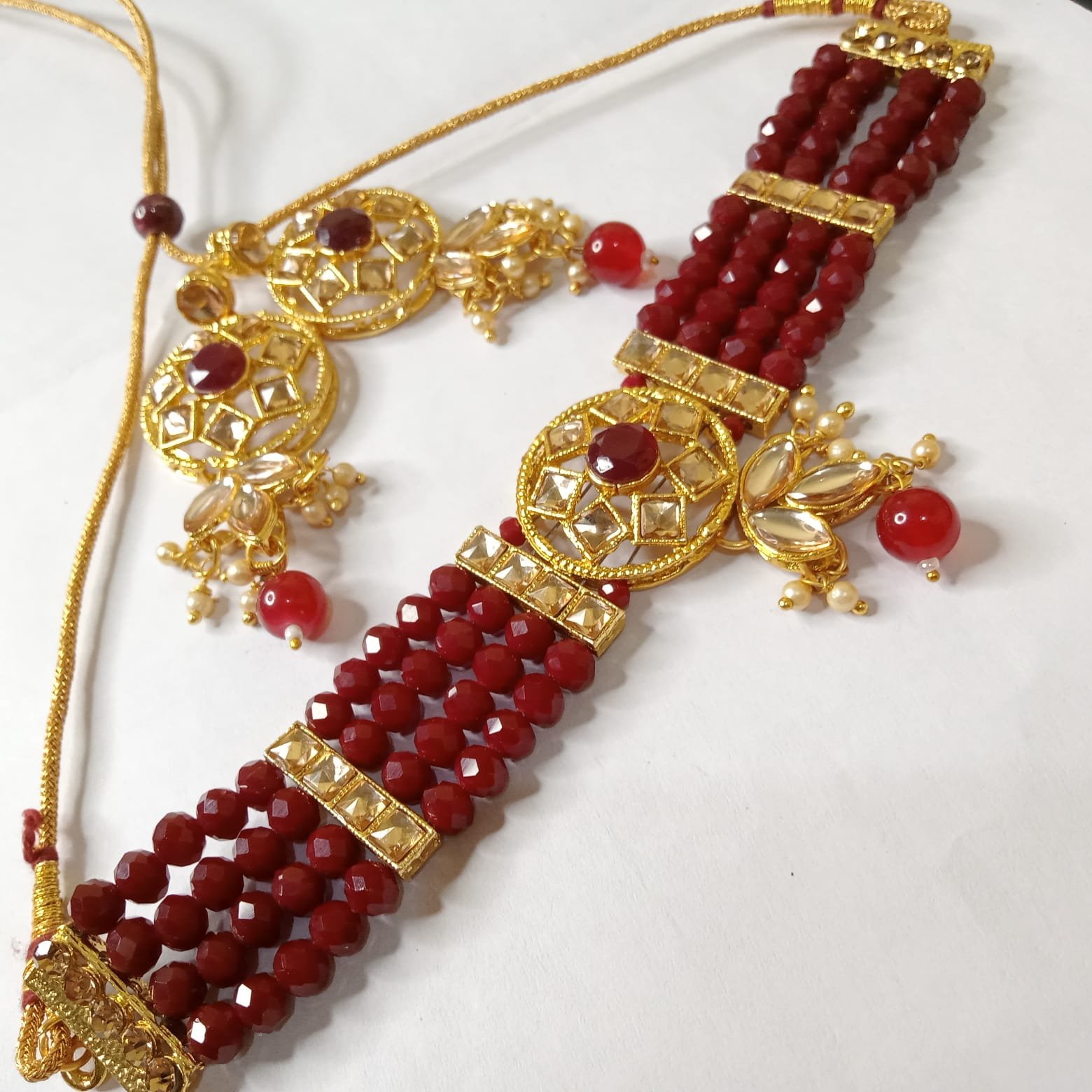 red crystel choker – Preet Jewellery Collection