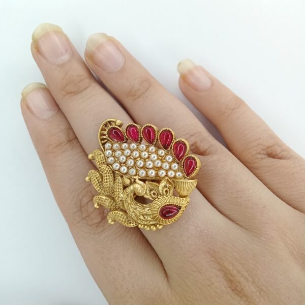 peacock finger ring