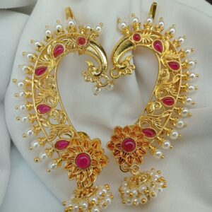 peacock stone earcuff
