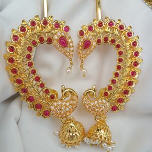 peacock stone earcuff