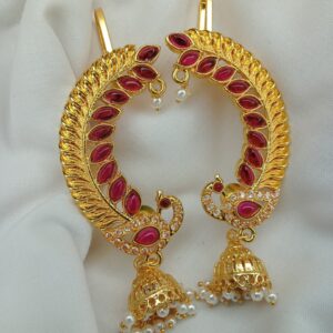 peacock stone earcuff