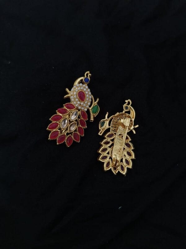 peacock saree pin
